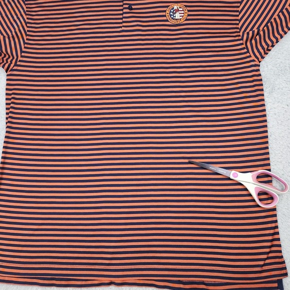Vintage U.S. Open Pinehurst No.2 Polo Shirt Mens Large Navy Orange Tehama 2005 - Picture 16 of 16